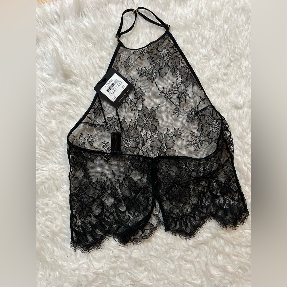 Alessandra Rich Black Lace Camisole